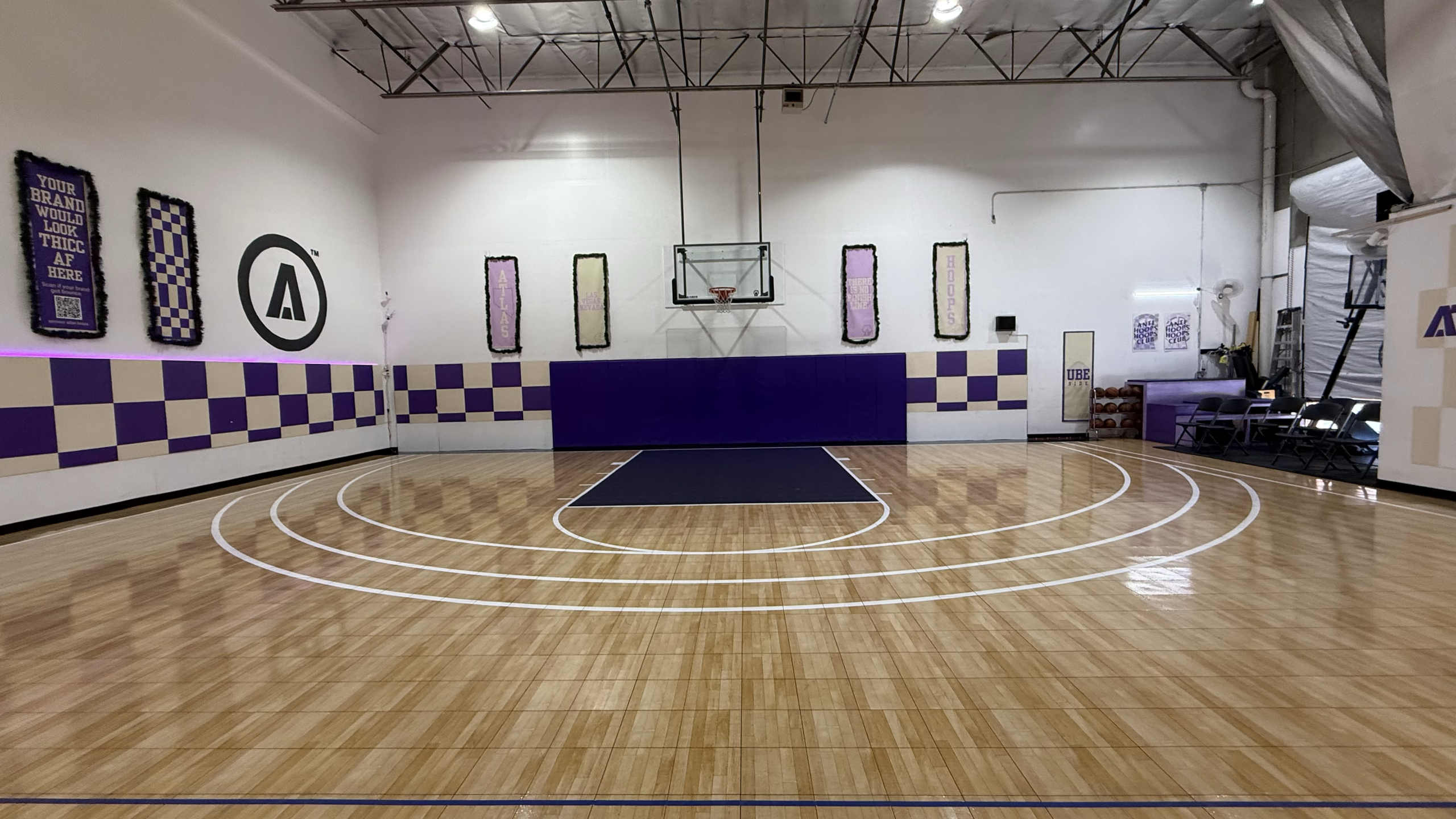 ube side half court seen from the baseline