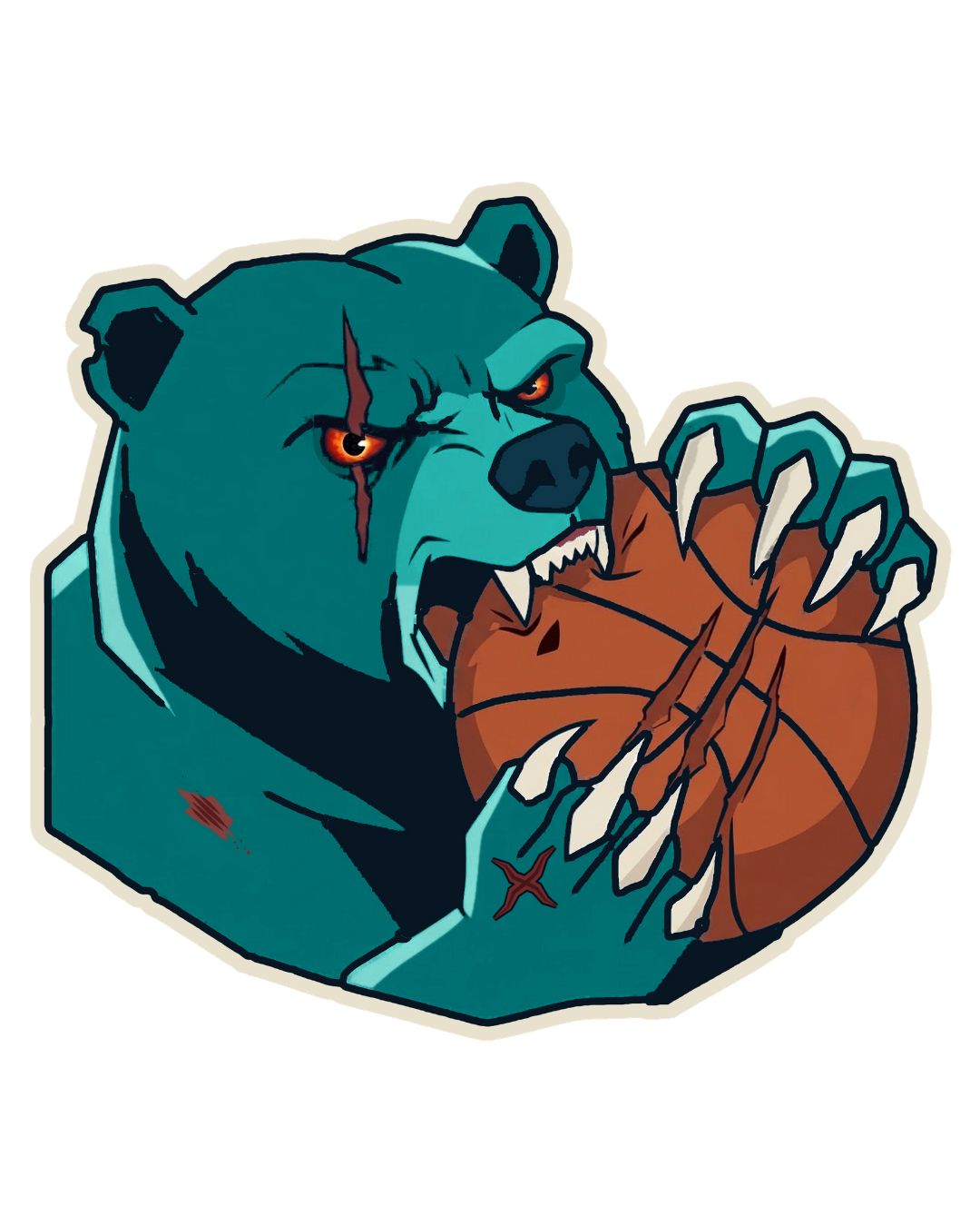 the atlas grit & grind bear holding a basketball